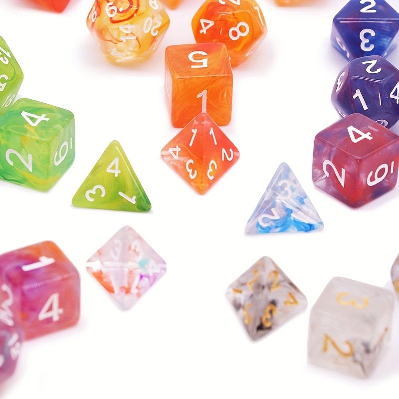 7 Sets 49pcs Acrylic Polyhedral Dice Set